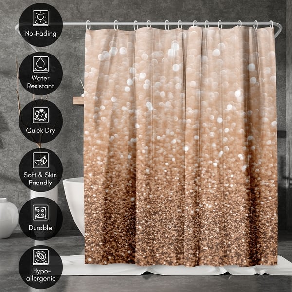 Americanflat 71" x 74" Shower Curtain, Copper Shiny Texture by Emanuela